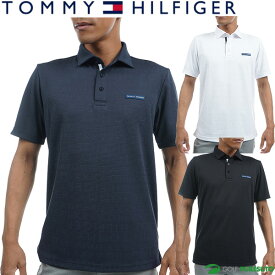 【在庫処分】トミー ヒルフィガー ゴルフ 半袖 ポロシャツ ブラインドロゴ ジャガード 台衿付シャツ メンズ THMA314 ゴルフウェア