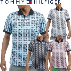 トミー ヒルフィガー ゴルフ 半袖 ポロシャツ THモノグラム メンズ THMA317 ゴルフウェア 2023年春夏モデル TOMMY HILFIGER 春夏ウェア