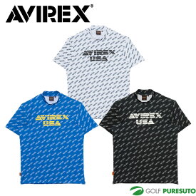 【在庫処分】アヴィレックス ゴルフ 半袖 PTU 総柄シャツ メンズ AVG3S-AP28 ゴルフウェア