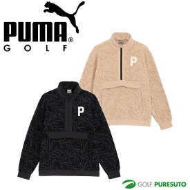 プーマ ゴルフ Pロゴ モノグラムプリント フリース 624878 トップス ゴルフウェア 2023年秋冬モデル PUMA