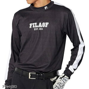 【24日20:00から25日23:59まで店内全品P5倍】フィラ ゴルフ 長袖 モックネックシャツ 裏起毛 メンズ 784-510 トップス ゴルフウェア 2024年秋冬モデル FILA GOLF 784510 秋冬ウェア 保温 UVカット リサ