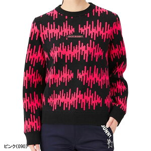 【24日20:00から25日23:59まで店内全品P5倍】【レディース】ジャックバニー 長袖 クルーネック ニット セーター 263-3270132 2023年秋冬モデル 秋冬ウェア トップス ゴルフウェア Jack Bunny!! ジャッ