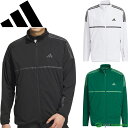 アディダス ゴルフ 長袖 フルジップブルゾン WIND.RDY スリーストライプス フルジップウィンド メンズ JTY59 IM6434／IM6435／IM6436 アウター ゴルフウェア 2024年秋冬モデル adidas golf 秋冬ウェア