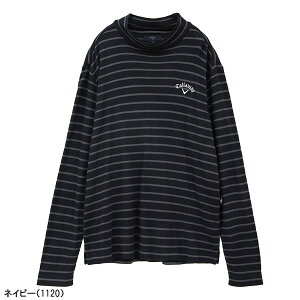 キャロウェイ ゴルフ 長袖 モックネックシャツ ボーダー表起毛スムース メンズ C24233109 ゴルフウェア トップス 2024年秋冬モデル Callaway GOLF アパレル