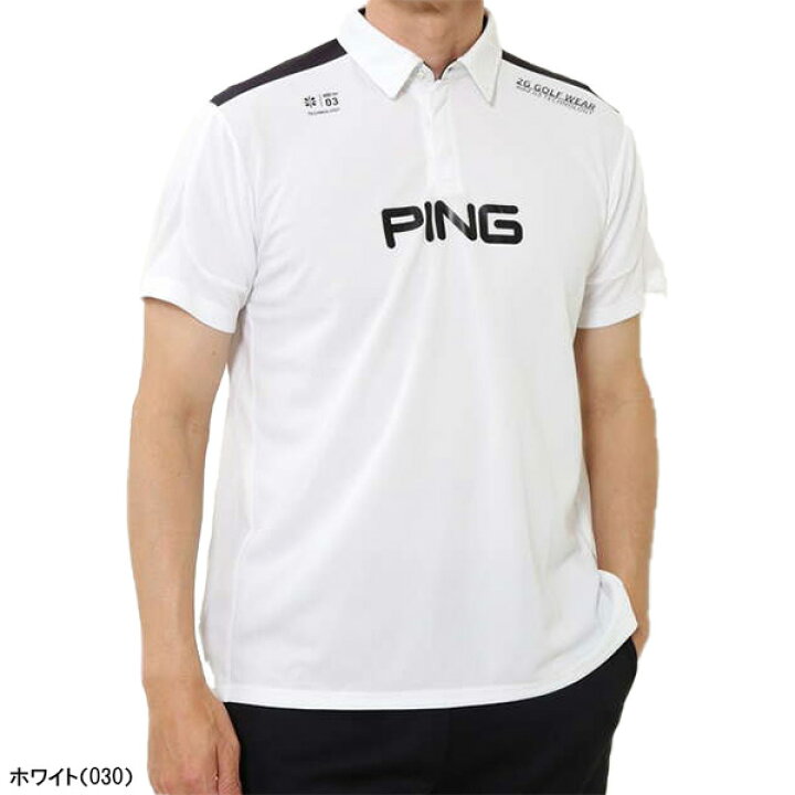 ランキングや新製品 ピン PING メンズ ゴルフ 半袖シャツ SSニットポロシャツ Mサイズ ネイ