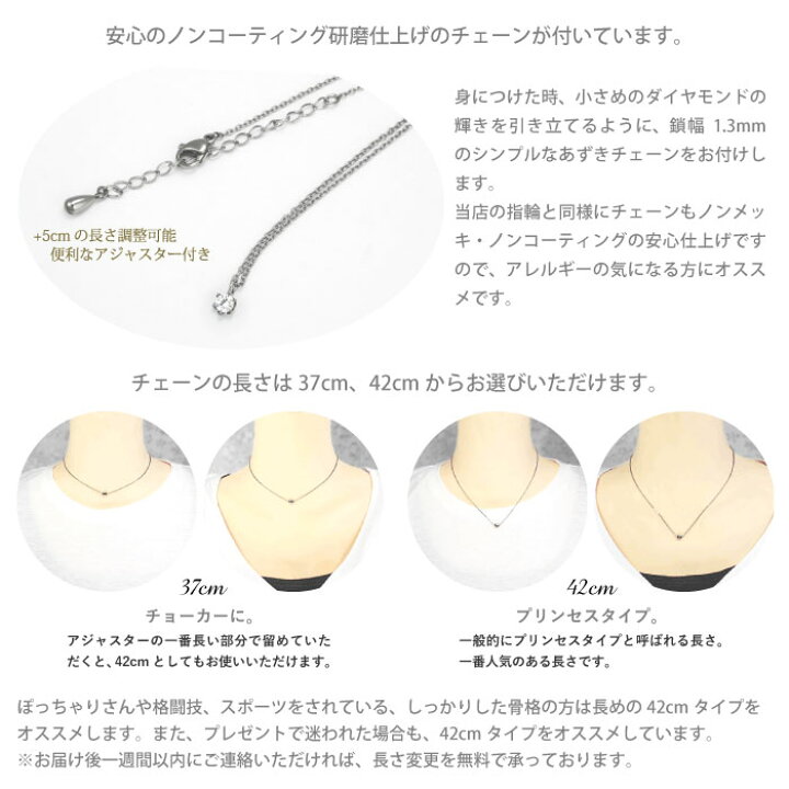 楽天市場】チタンネックレス 一粒石 キュービックジルコニア  