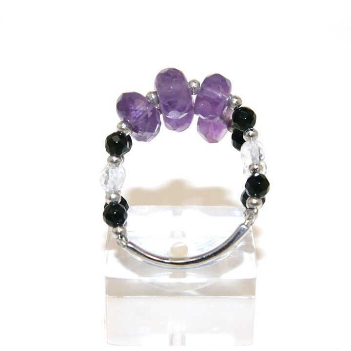 楽天市場】リング 指輪 アメシスト オニキス 水晶 2月誕生石 水瓶座  