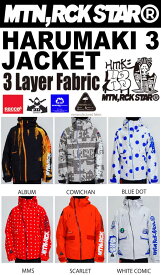 MTNROCKSTAR 【早期予約】 26-27 MTN ROCKSTAR マウンテンロックスター (HMK 3 JACKET / HARUMAKI JACKET) SNOWBOARD WEAR JACKET スノーボード スノボ ウェア ジャケット「防水」「通気性」「軽量」