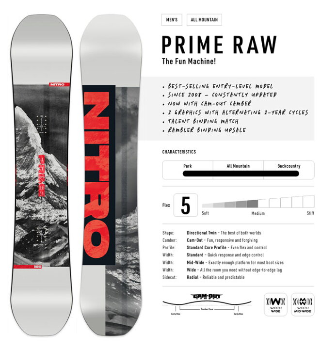 楽天市場】NITRO ナイトロ 26-27 (PRIME RAW) プライムロー SNOWBOARD 