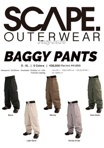 SCAPE 25-26 SCAPE GXP[v ( BAGGY PANTS) oM[pc SNOWBOARD Xm[{[h Xm{ EGA rupc pc