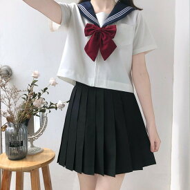 女子高校学生服セーラー服3点セット制服コスプレコスチューム定番日常用可愛いおしゃれ人気学園祭制服セット女子高生高校生制服衣装JK制服女子高校生