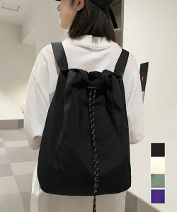 【先着60名:200円Offクーポン】ナイロンリュック肩掛けバッグトートバッグ レディース3wayドローストリングリュックサック ユニセックスかばん 通勤通学鞄軽量ナップサック 84ZH A4大容量バ