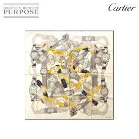 カルティエ Cartier マスト ドゥ カルティエ スカーフ 時計柄 シルク 100% マルチカラー Scarf 【中古】