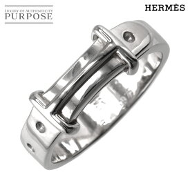 【新品同様】 エルメス HERMES Hベルト #49 リング SV シルバー 925 指輪 Belt Ring【中古】