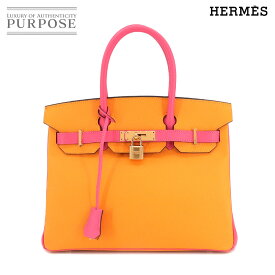 【未使用 展示品】 エルメス HERMES バーキン30 パーソナル SPO ハンド バッグ エプソン ジョーヌドール ローズアザレ A刻印 ゴールド 金具 Birkin 30 【中古】