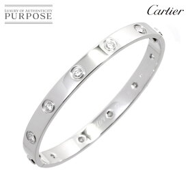 【新品仕上げ】 カルティエ Cartier ラブブレス フル ダイヤ 10P #16 K18 WG ホワイトゴールド 750 ブレスレット バングル Love Bracelet【中古】