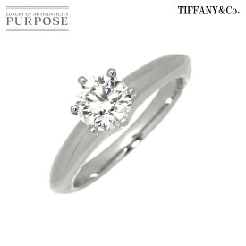 【新品同様】 ティファニー TIFFANY&Co. ソリティア ダイヤ 0.57ct H/VS2/EX 5.5号 リング Pt プラチナ 指輪 Diamond Ring 【鑑定書付き】【中古】