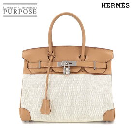 【新品同様】 エルメス HERMES バーキン30 ハンド バッグ トワルアッシュ スイフト ベージュ系 □L刻印 シルバー 金具 Birkin 【中古】