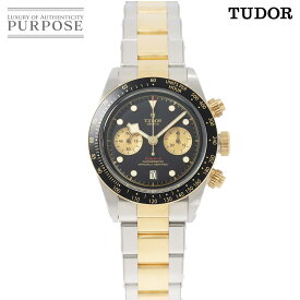 チューダー チュードル TUDOR ヘリテージ ブラックベイ クロノグラフ S&G コンビ 79363N メンズ 腕時計 デイト ブラック 文字盤 YG イエローゴールド 自動巻き Heritage 【中古】