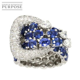 【新品仕上げ】 リング 15号 ブルーサファイア 8.00ct ダイヤ 2.39ct K18 WG 750 指輪 ベルトモチーフ Sapphire Ring【ソーティング付き】 【中古】