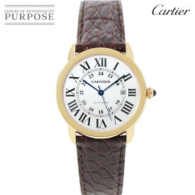 カルティエ Cartier ロンドソロ XL コンビ W6701009 メンズ 腕時計 デイト シルバー 文字盤 K18PG 自動巻き Ronde Solo 【中古】