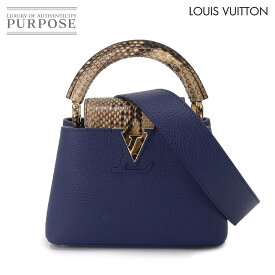 【未使用 展示品】 ルイ ヴィトン LOUIS VUITTON カプシーヌ MINI 2way ハンド ショルダー バッグ トリヨンレザー パイソン ネイビー RFID Capucines MINI 【中古】