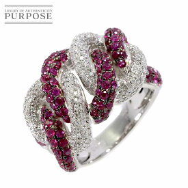 【新品仕上げ】 リング 15号 ルビー 2.34ct ダイヤ 0.72ct 18K WG ホワイトゴールド 750 指輪 Ruby Ring 【中古】