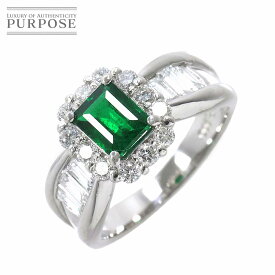【新品仕上げ】 リング 12号 エメラルド 0.88ct ダイヤ 1.04ct Pt プラチナ 指輪 Emerald Ring【ソーティング付き】【中古】