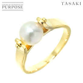 【新品同様】 タサキ TASAKI 9号 リング アコヤ真珠 6.5mm K18 YG 750 パール 指輪 田崎真珠 Akoya Pearl Ring【中古】