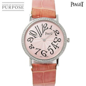 【OH 新品仕上げ 済み】 ピアジェ PIAGET アルティプラノ G0A31004 レディース 腕時計 ダイヤベゼル ピンク ギョーシェ 文字盤 K18WG ホワイトゴールド クロコレザー 手巻き ウォッチ Altiplano 【中古】