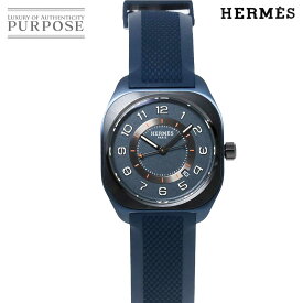 【未使用 展示品】 エルメス HERMES H08 SP1 744 メンズ 腕時計 ブルー 文字盤 チタン 裏スケルトン 自動巻き ウォッチ 【中古】
