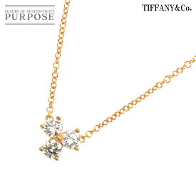 【新品同様】 ティファニー TIFFANY&Co. アリア ダイヤ 3P ネックレス 40cm K18 PG ピンクゴールド 750 Aria Diamond Necklace【中古】