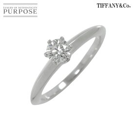 【新品同様】 ティファニー TIFFANY&Co. ソリティア ダイヤ 0.32ct G/VS1/EX 9号 リング Pt プラチナ 指輪 Diamond Ring 【鑑定書付き】【中古】