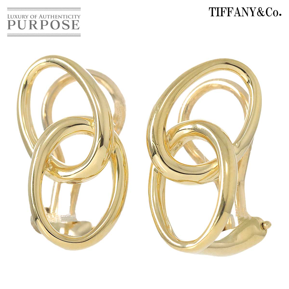 【新品同様】 ティファニー TIFFANY&Co. ダブルループ イヤリング K18 YG イエローゴールド 750 Earrings  Clip-on【中古】 | VINTAGE LOVER PURPOSE