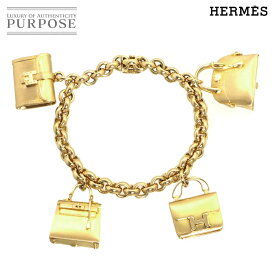 【新品同様】 エルメス HERMES バッグモチーフ ブレスレット 16.5cm 93.0g K18 YG イエローゴールド 750 Chaine dancre Bracelet【中古】