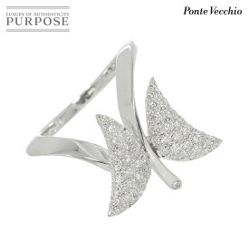 【新品同様】 ポンテヴェキオ Ponte Vecchio 12.5号 リング ダイヤ 0.49ct 蝶々 K18 WG ホワイトゴールド 750 指輪 Diamond Ring【中古】