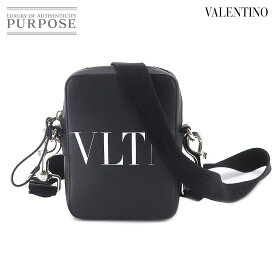 【未使用 展示品】 ヴァレンティノ ガラヴァーニ VALENTINO GARAVANI VLTNロゴ スモール クロスボディ ショルダー バッグ レザー ネロ ビアンコ VLTN Small Cross body Bag 【中古】