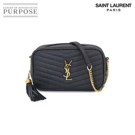 【未使用 展示品】 サンローラン パリ SAINT LAURENT PARIS ルー チェーン ショルダー バッグ レザー ブラック 612579 Lou Shoulder Bag 【中古】