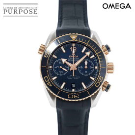 オメガ OMEGA シーマスター プラネットオーシャン 600m コンビ 215 23 46 51 03 001 クロノグラフ メンズ 腕時計 デイト ブルー 文字盤 K18PG 裏スケルトン 自動巻き Seamaster 【中古】