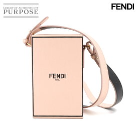 【新品同様】 フェンディ FENDI ボックス型 ショルダー バッグ レザー ピンク 8BT339 ゴールド 金具 Shoulder Bag 【中古】