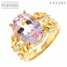 【新品同様】 タサキ TASAKI 11号 リング クンツァイト 7.59ct ダイヤ 0.22ct K18 YG イエローゴールド 750 田崎真珠 指輪 Kunzite Ring【中古】