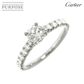 【新品同様】 カルティエ Cartier ソリテール ダイヤ 0.50ct E/VS1/EX #48 リング Pt プラチナ 指輪 Solitaire Ring【証明書・鑑定書付き】【中古】