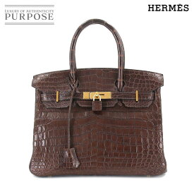 エルメス HERMES クロコダイル バーキン30 ハンド バッグ ニロティカスマット ブラウン □F刻印 ゴールド 金具 Birkin 30 【中古】