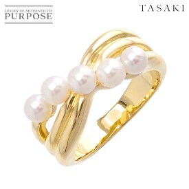 【新品同様】 タサキ TASAKI 8号 リング アコヤ真珠 3.6mm K18 YG 750 パール 指輪 田崎真珠 Akoya Pearl Ring【中古】