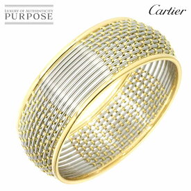 【新品同様】 カルティエ Cartier メッシュ バングル K18 YG SS イエローゴールド 750 ブレスレット Bracelet【中古】