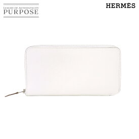 【未使用 展示品】 エルメス HERMES アザップロング シルクイン ラウウンドファスナー 長財布 エバーカラー ニューホワイト B刻印 Azapp Long Silkin 【中古】