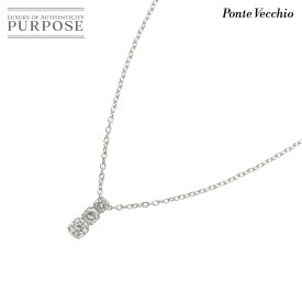 【新品同様】 ポンテヴェキオ Ponte Vecchio ダイヤ 0.22ct ネックレス 40cm K18 WG ホワイトゴールド 750 Diamond Necklace【中古】