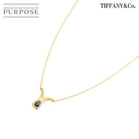 【新品同様】 ティファニー TIFFANY&Co. サファイヤ ネックレス 41cm K18 YG イエローゴールド 750 Sapphire Necklace【中古】