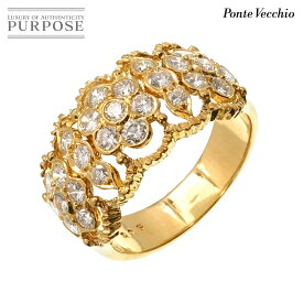 【新品同様】 ポンテヴェキオ Ponte Vecchio 12号 リング ダイヤ 1.05ct K18 YG イエローゴールド 750 指輪 Ring【中古】