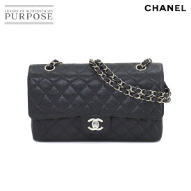 【未使用 展示品】 シャネル CHANEL マトラッセ 25 チェーン ショルダー バッグ キャビアスキン レザー ブラック A01112 シルバー 金具 ヴィンテージ Matelasse 25 Bag 【中古】